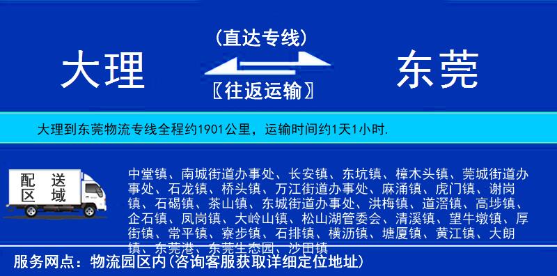 大理到東莞物流專線
