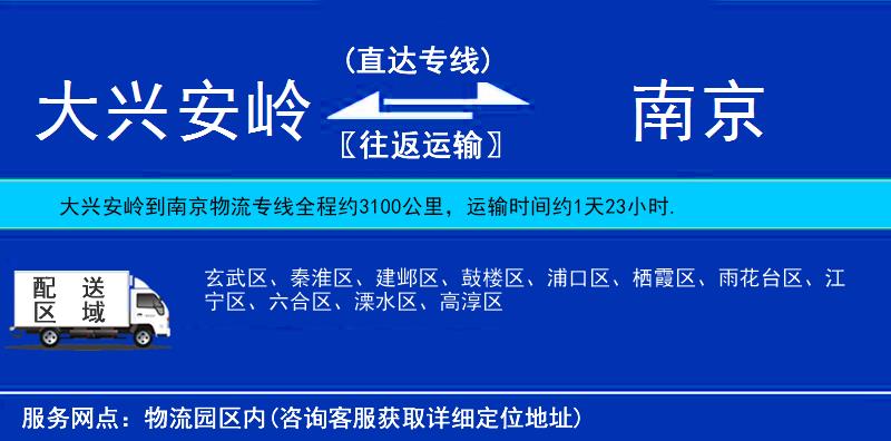 大興安嶺到南京物流專線