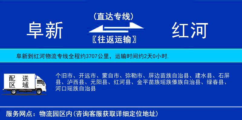 阜新到紅河物流專線