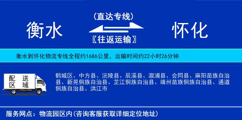 衡水到懷化物流專線