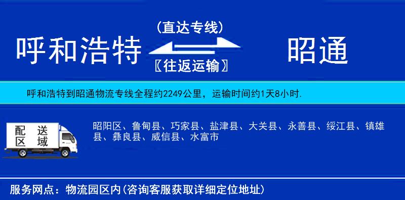 呼和浩特到昭通物流專線