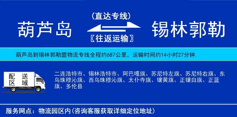 葫蘆島到錫林郭勒盟物流專線