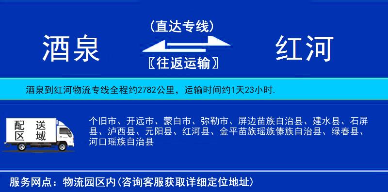 酒泉到紅河物流專線