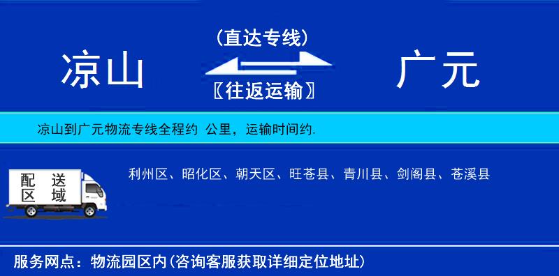 涼山到廣元物流專線
