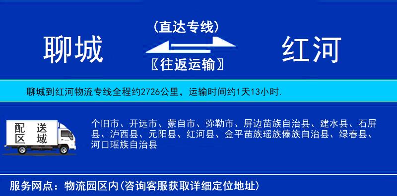 聊城到紅河物流專線