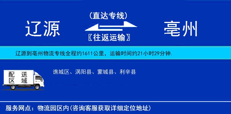 遼源到亳州物流專線