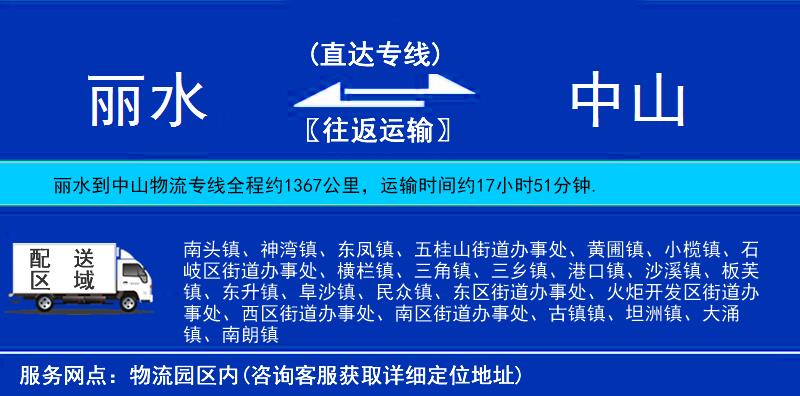 麗水到中山物流專線