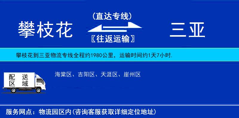 攀枝花到三亞物流專(zhuān)線(xiàn)