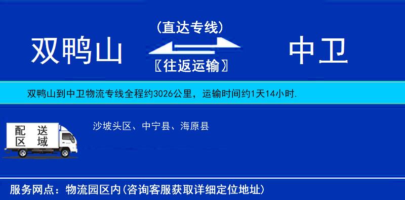 雙鴨山到中衛(wèi)物流專線