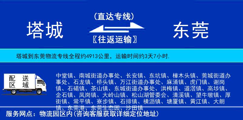 塔城到東莞物流專線