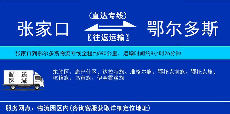 張家口到鄂爾多斯貨運(yùn)專線