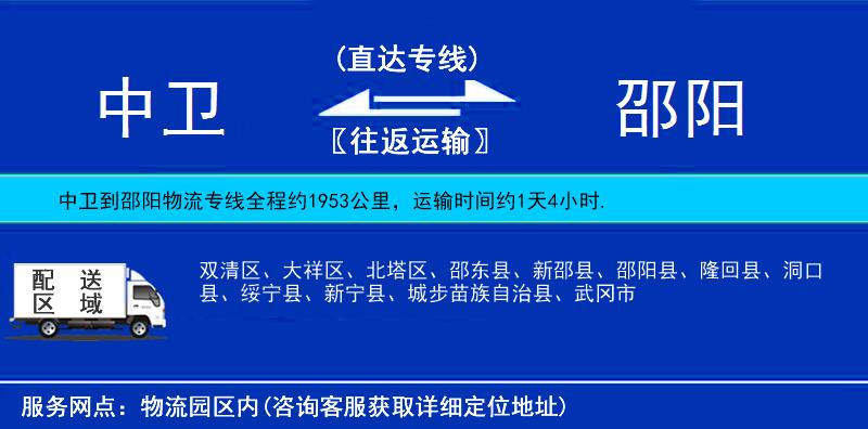 中衛(wèi)到邵陽物流專線
